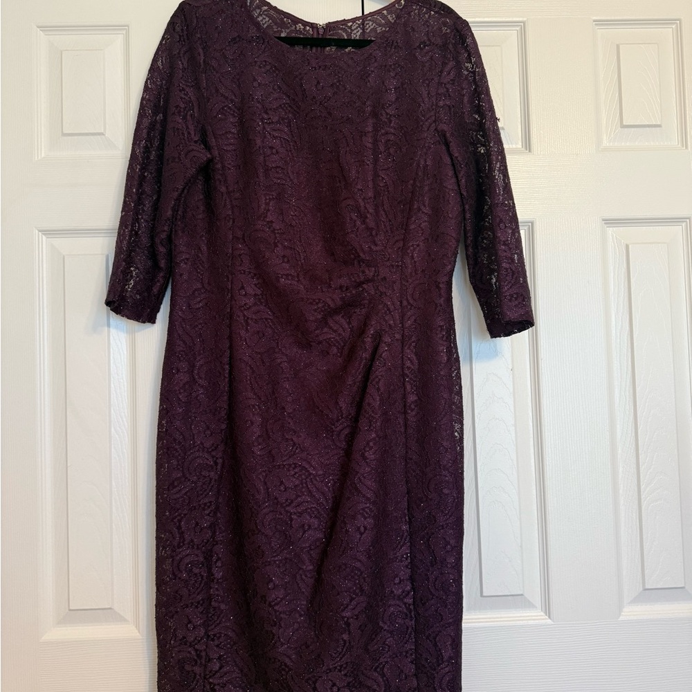 Elegant Purple Lace Dress
